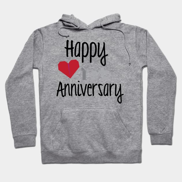 Happy 1st Anniversary Hoodie by justSVGs